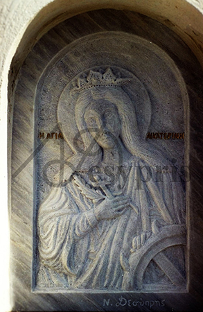 Handmade marble saint Catherine
