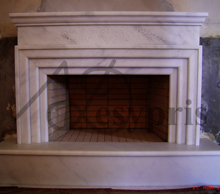 Handmade marble Fireplace with Flowers